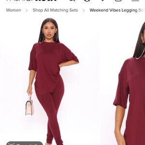 Women's Burgundy Jumpsuit